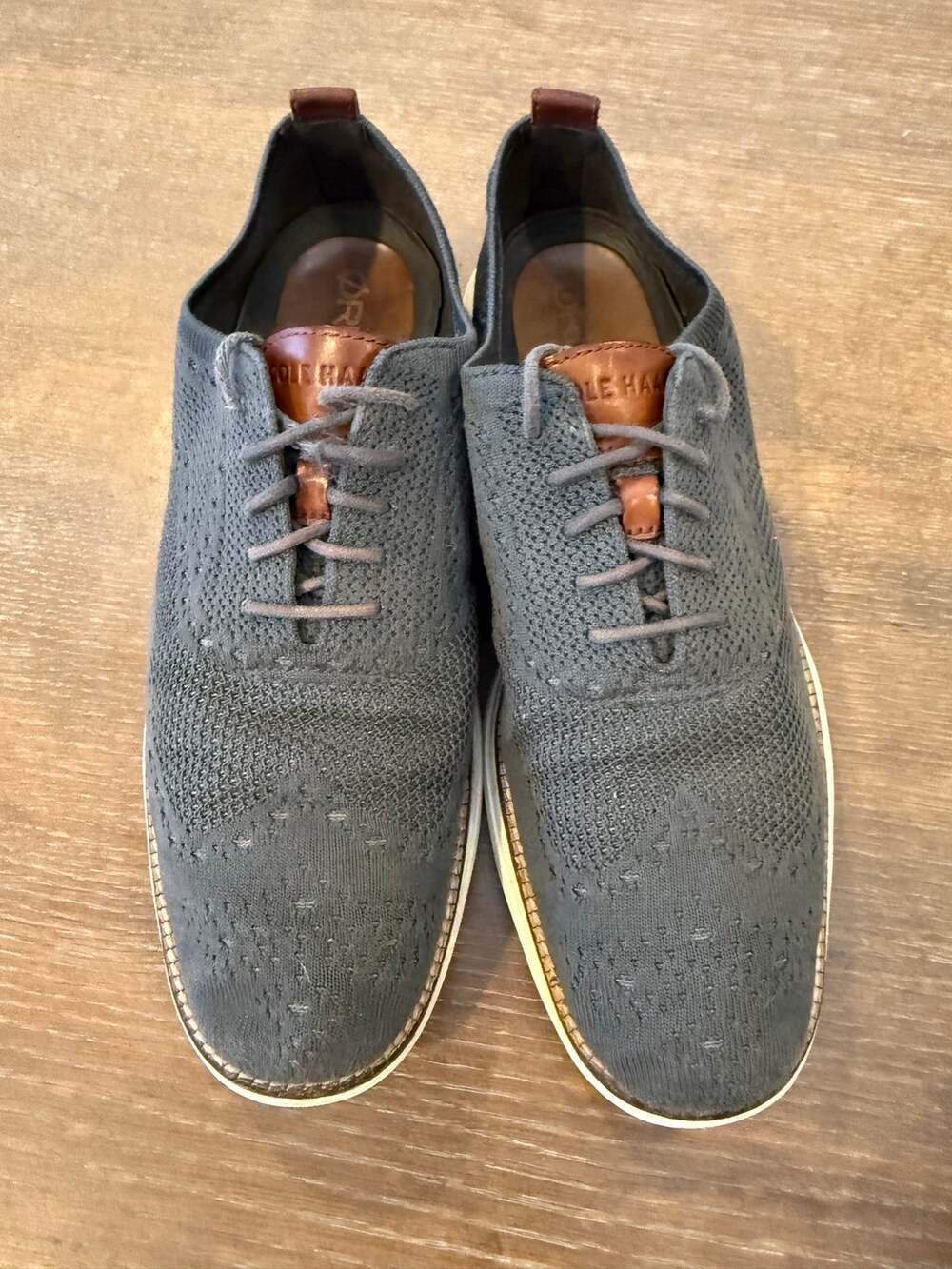 COLE HAAN Original Grand Stitchlite Wingtip Oxford Shoes GRAY men SZ 11 M